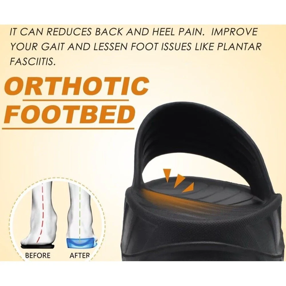 Kuailu Men’s Recovery Sandals Orthotic Arch Support Orthopaedic Slipper Size 15